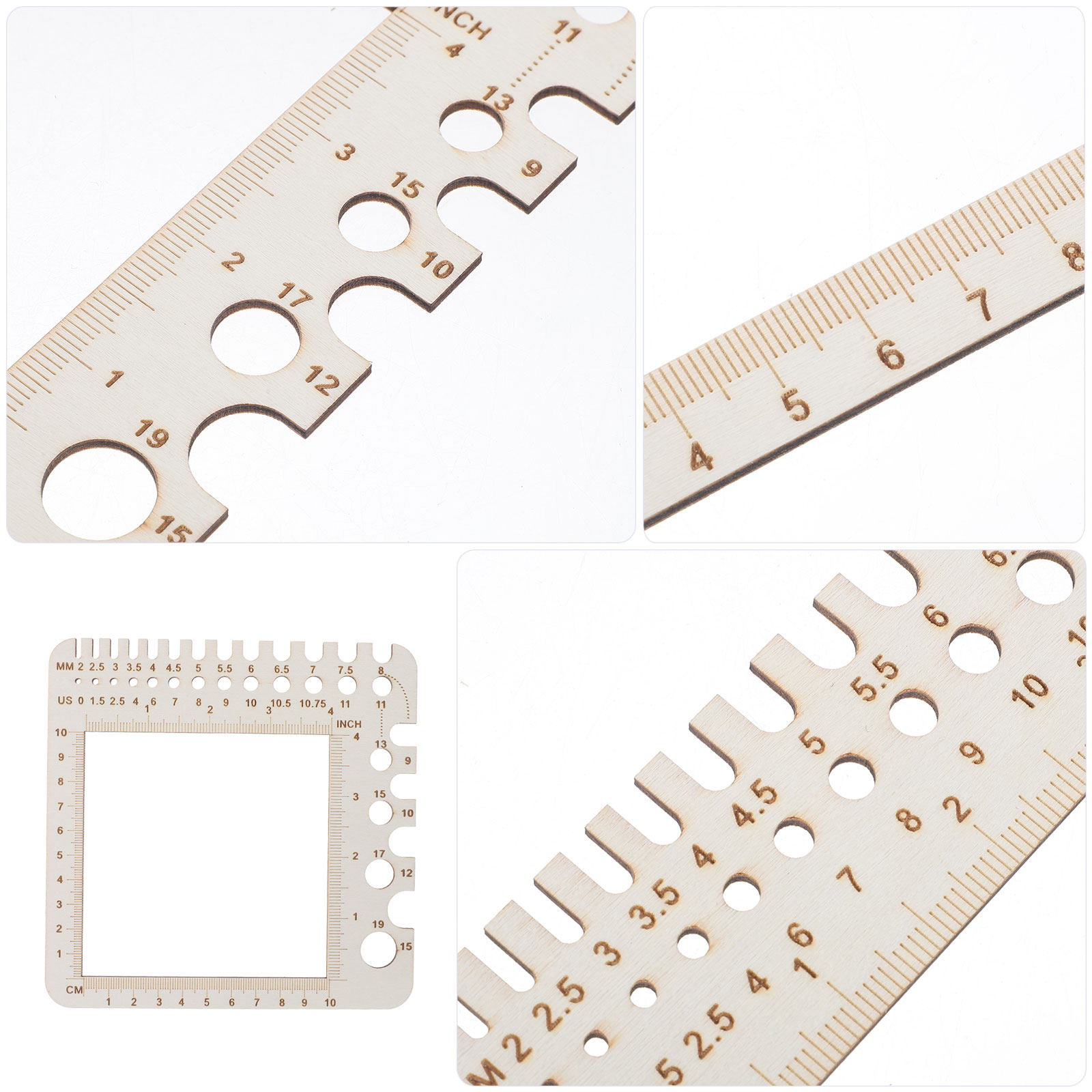 2Pcs Wooden Knitting Gauge Cro - Sewing Gauge Ruler recension och pris
